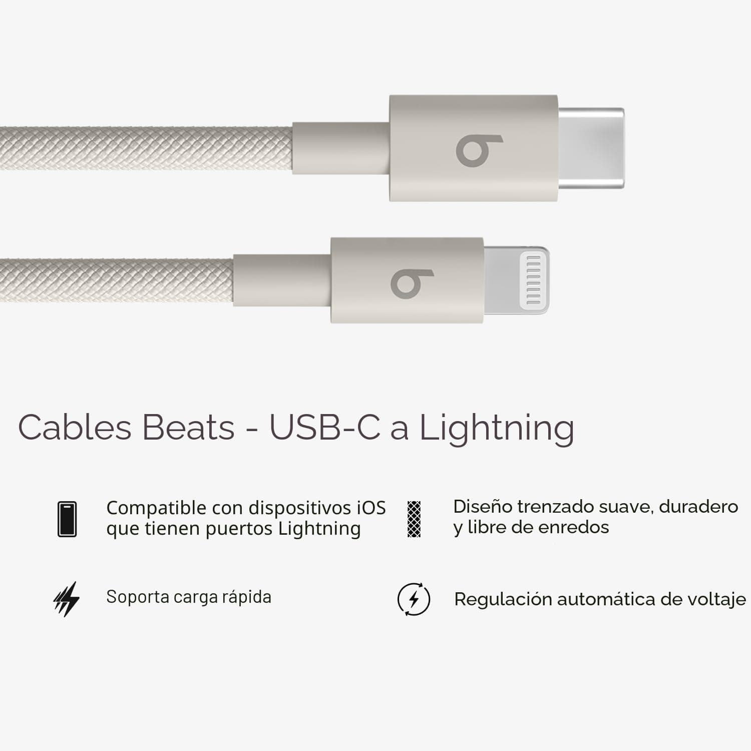 Beats cable USB-C a Lightning 1,5 m piedra