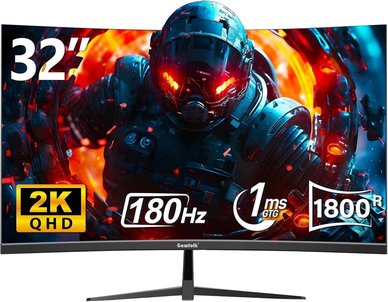 Gawfolk monitor curvo 32" QHD