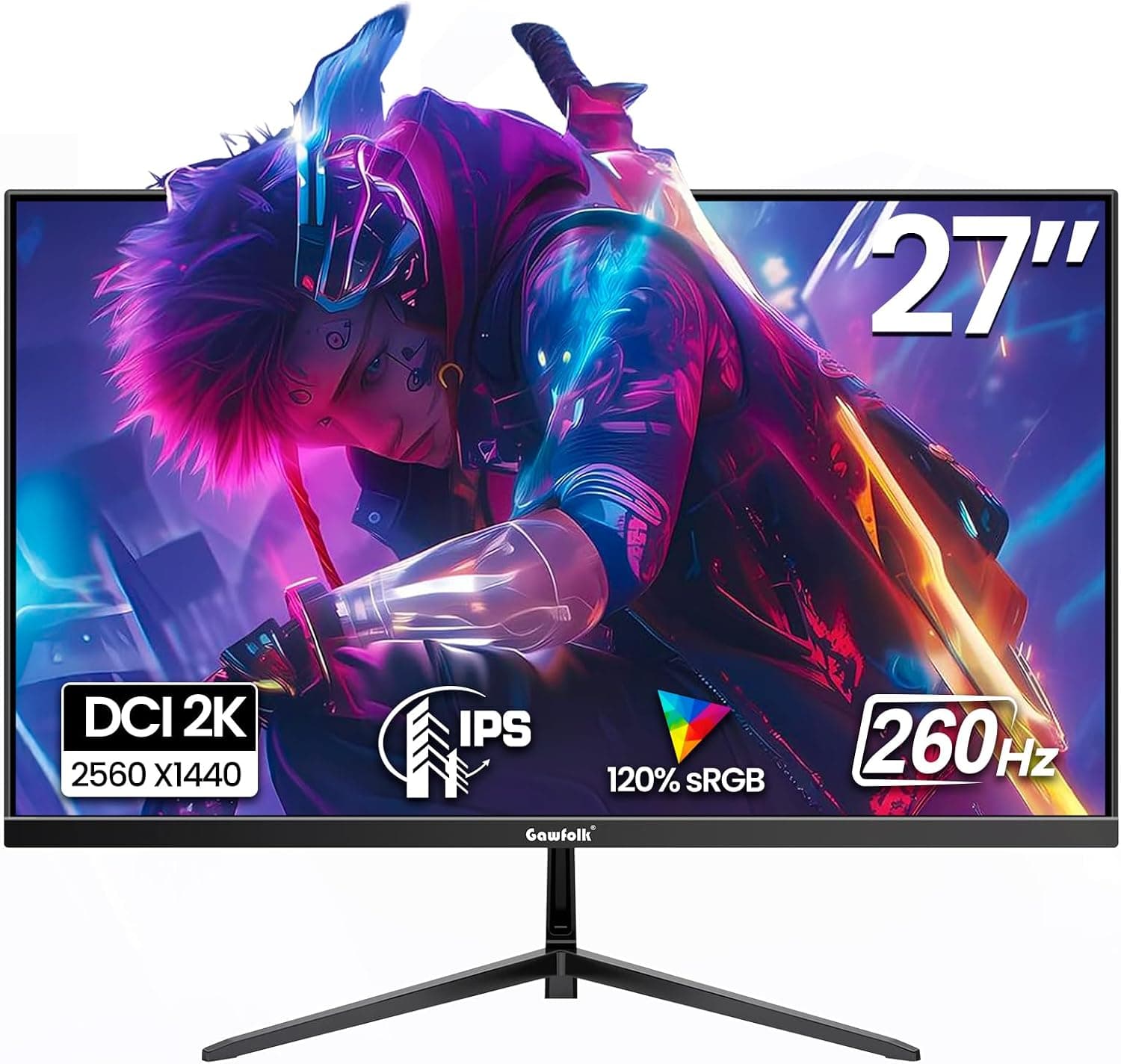 Gawfolk monitor curvo 32" QHD