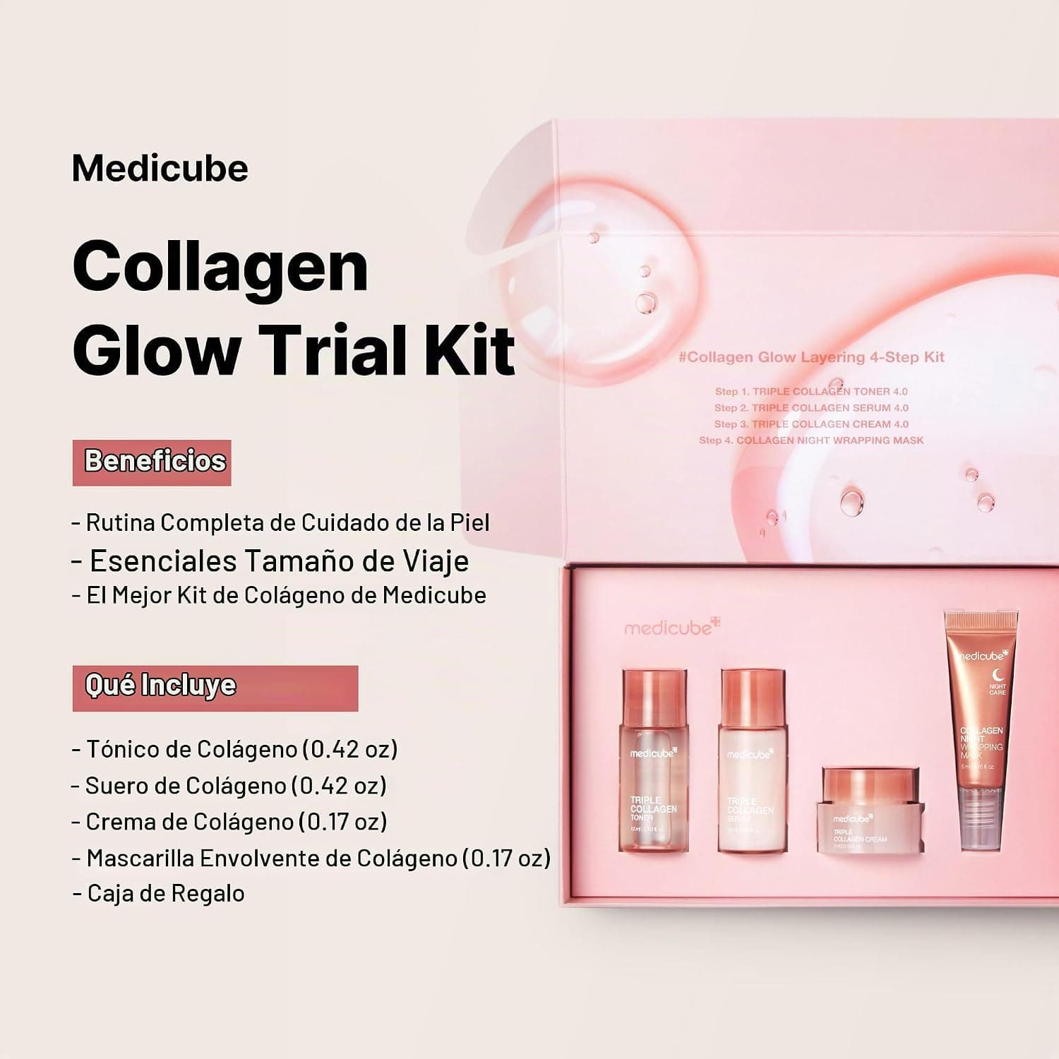 medicube Collagen kit de prueba 4 pasos