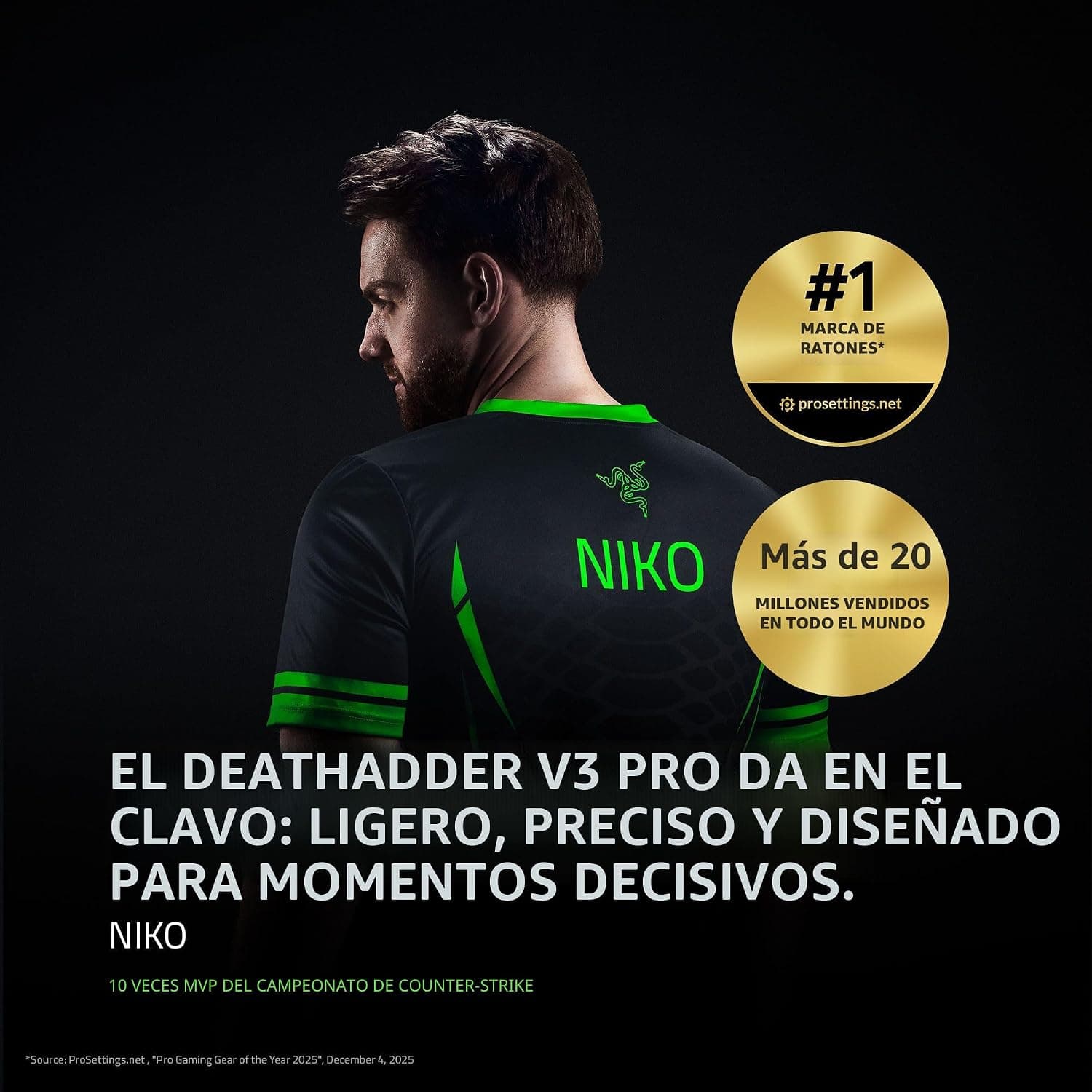 Razer DeathAdder V3 Pro + dongle HyperPolling (nuevo)