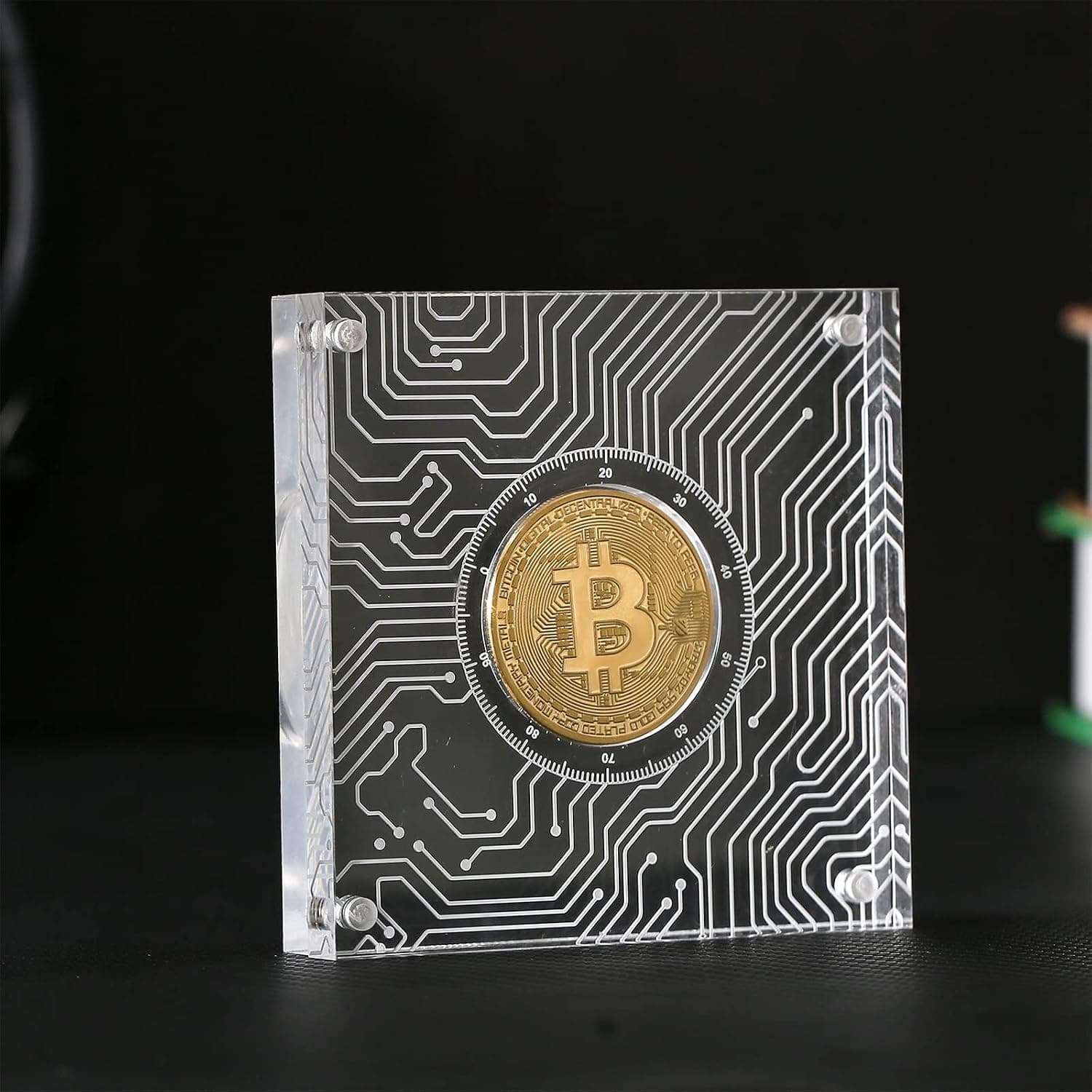 Set de monedas cripto chapadas en oro (exhibidor)