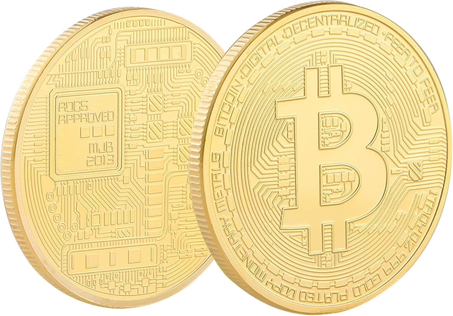 Set de monedas cripto chapadas en oro (exhibidor)